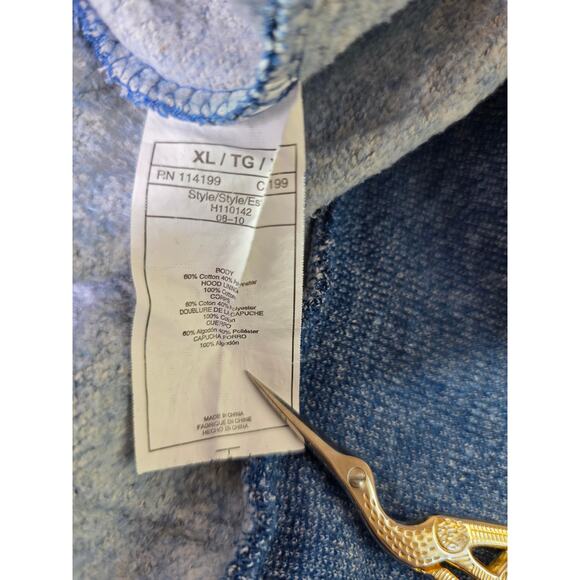 QUIKSILVER Blue White Loose Baggy Full Zip Sporty Active Hoodie SZ XL - Picture 6 of 8